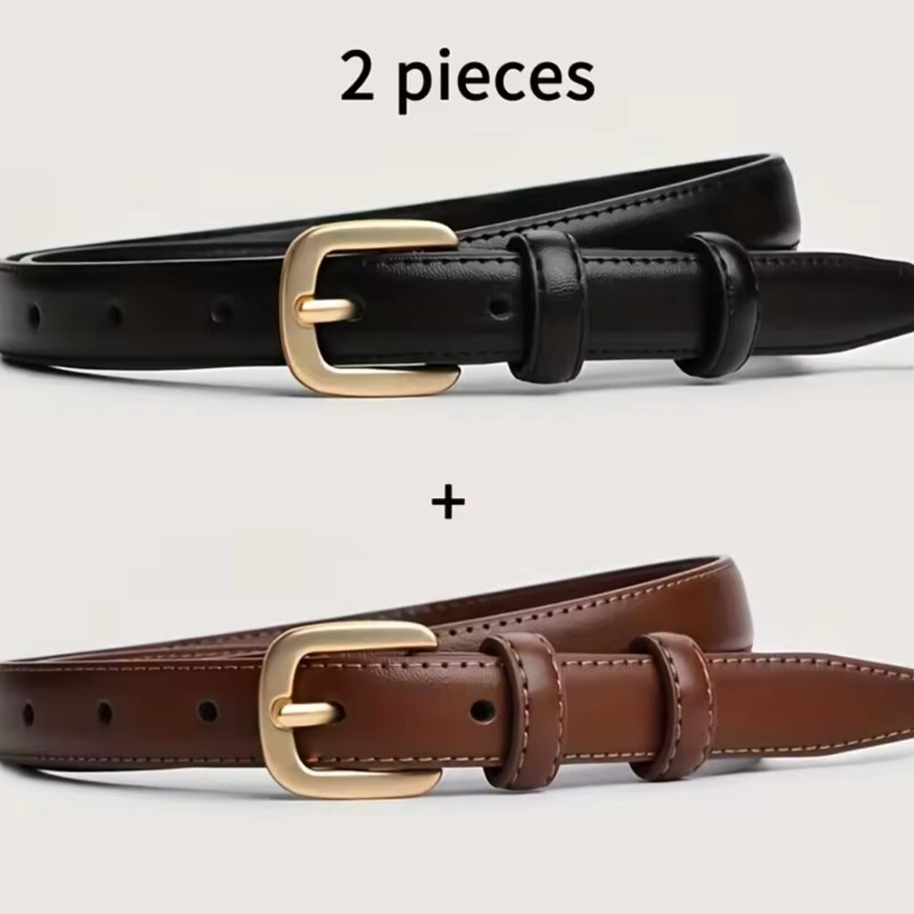 2 Piece Classic Waist Belt Set